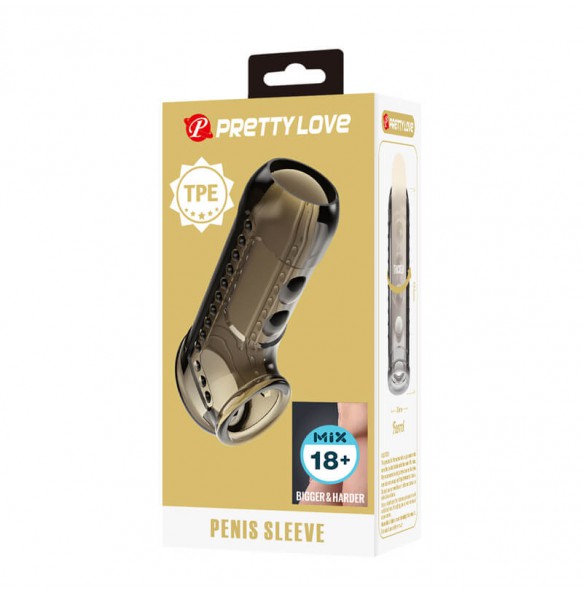 PRETTY LOVE - Farrel Men's Penis Sleeve (Transparent Black)